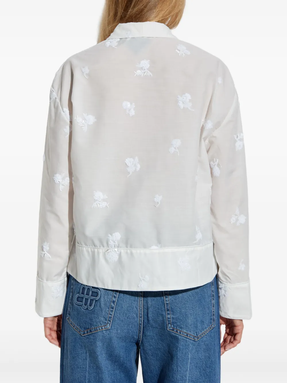 MUNTHE blouse met borduurwerk Wit
