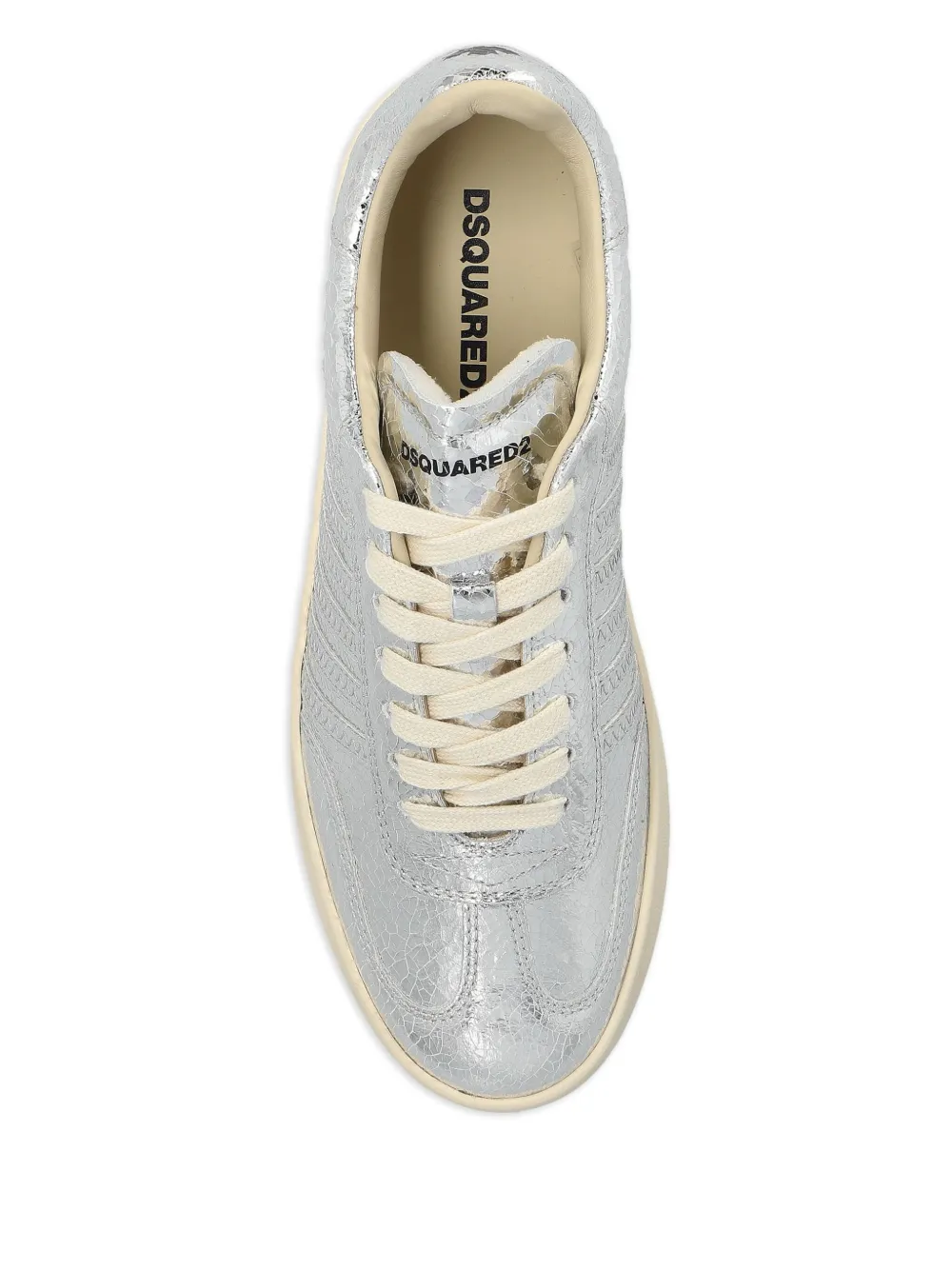 DSQUARED2 metallic-leather sneakers Silver