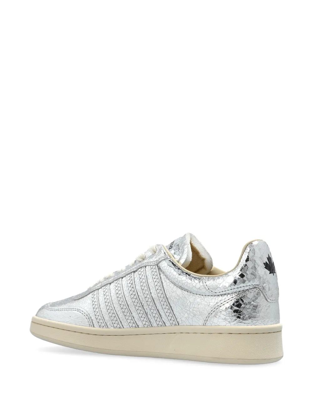 DSQUARED2 metallic-leather sneakers Silver