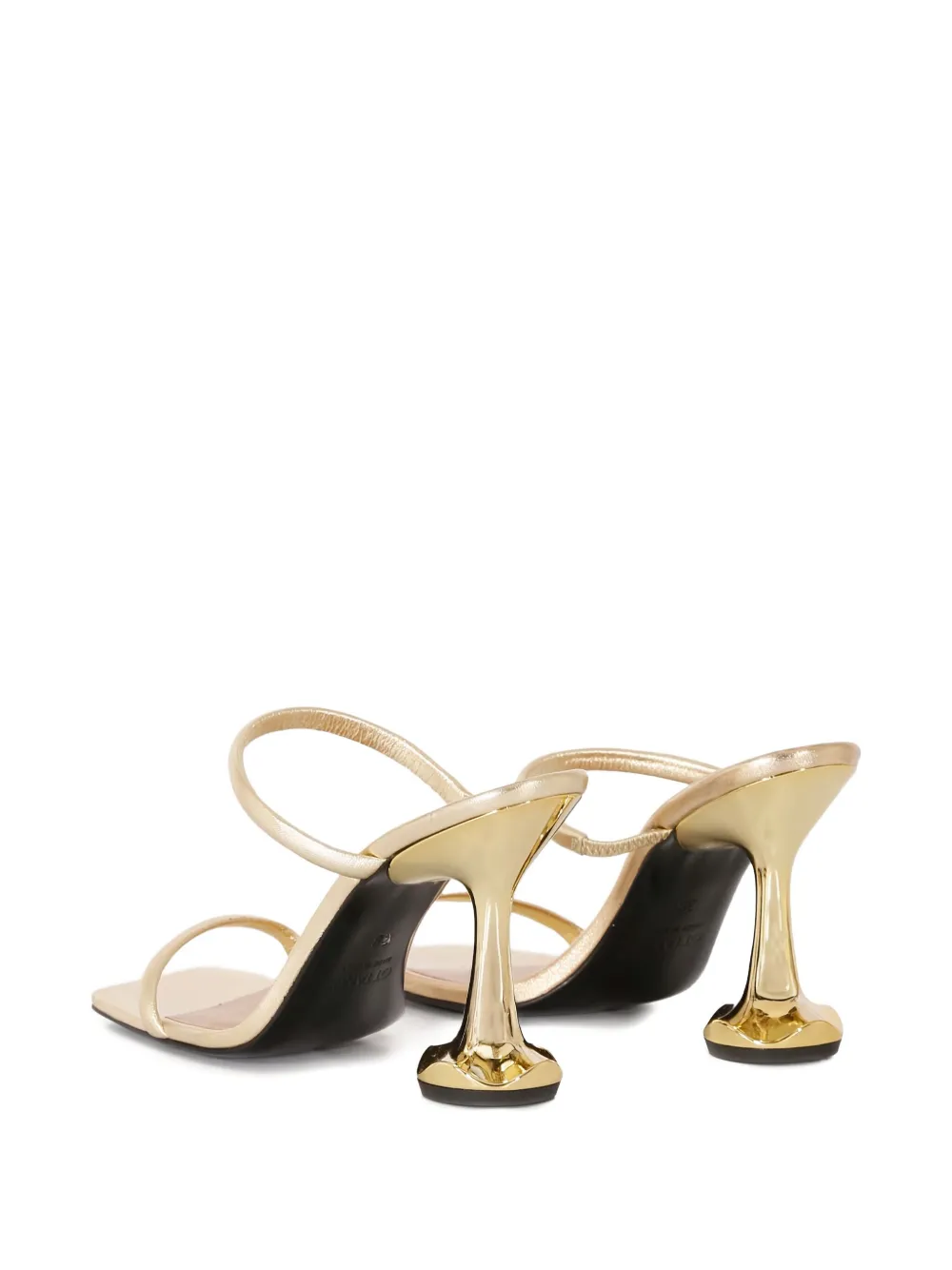 Ottange Lotus Leather Heeled Sandals In Gold