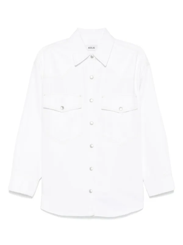 Agolde Press-stud Shirt in White