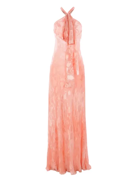 Ermanno Scervino floral-jacquard halterneck dress