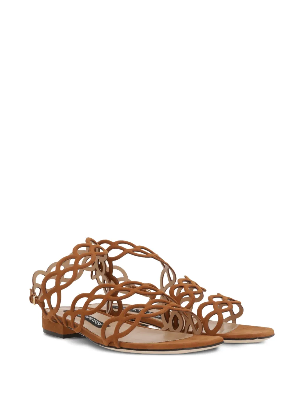 Sergio Rossi cut-out flat sandals Bruin