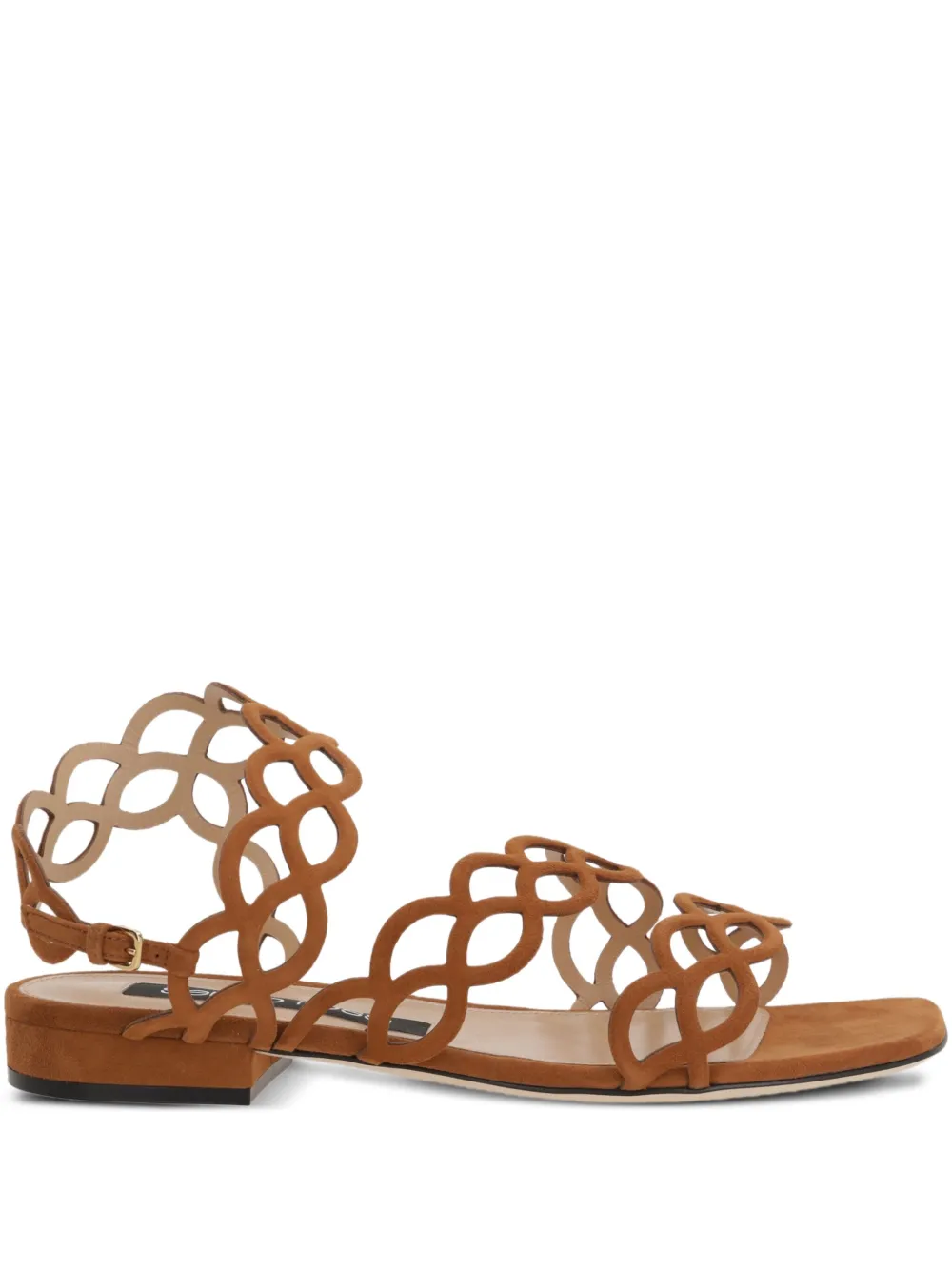 Sergio Rossi cut-out flat sandals Bruin