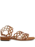 Sergio Rossi cut-out flat sandals - Brown