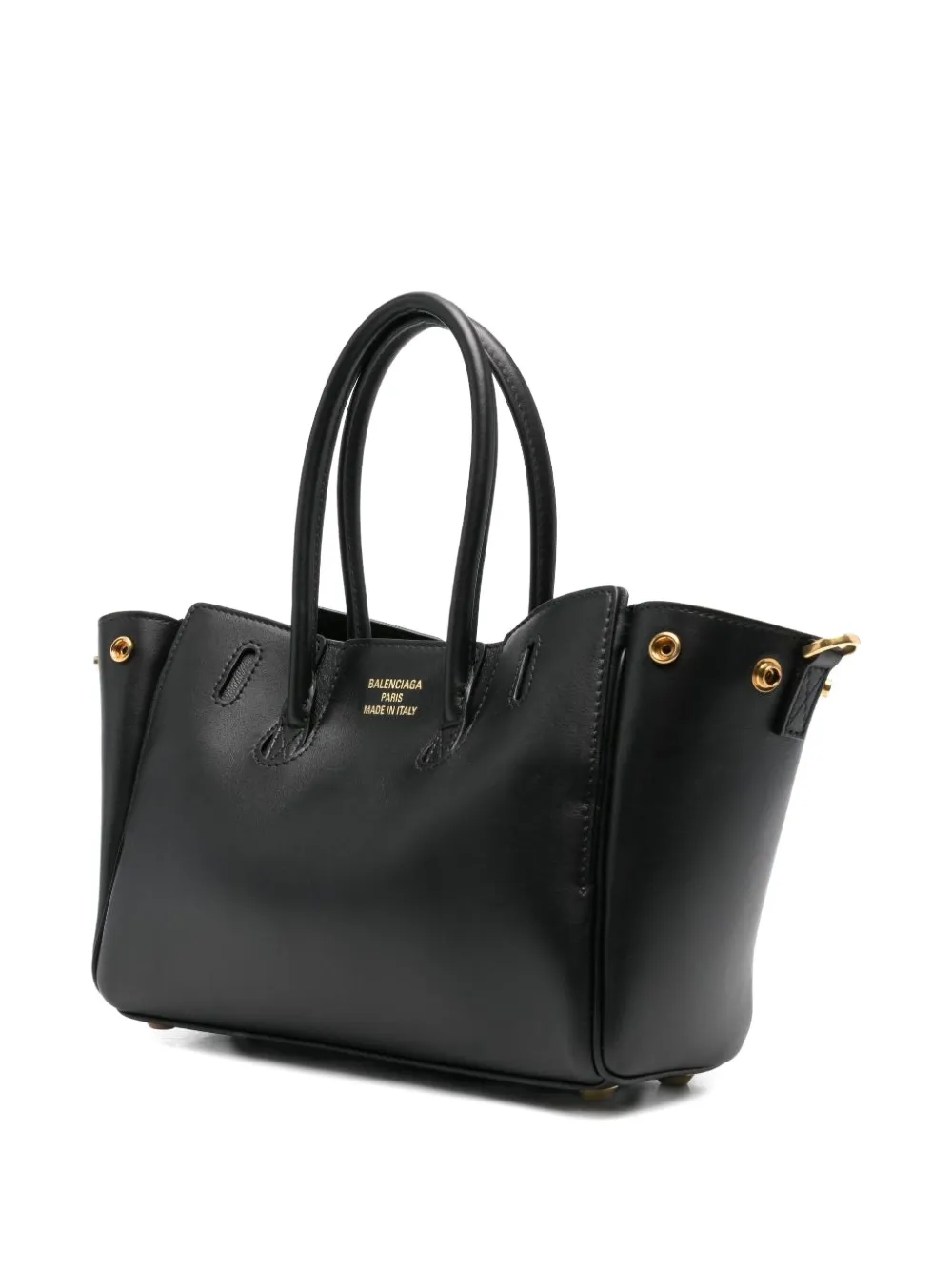 Balenciaga Bel Air kleine leren shopper met gespsluiting Zwart