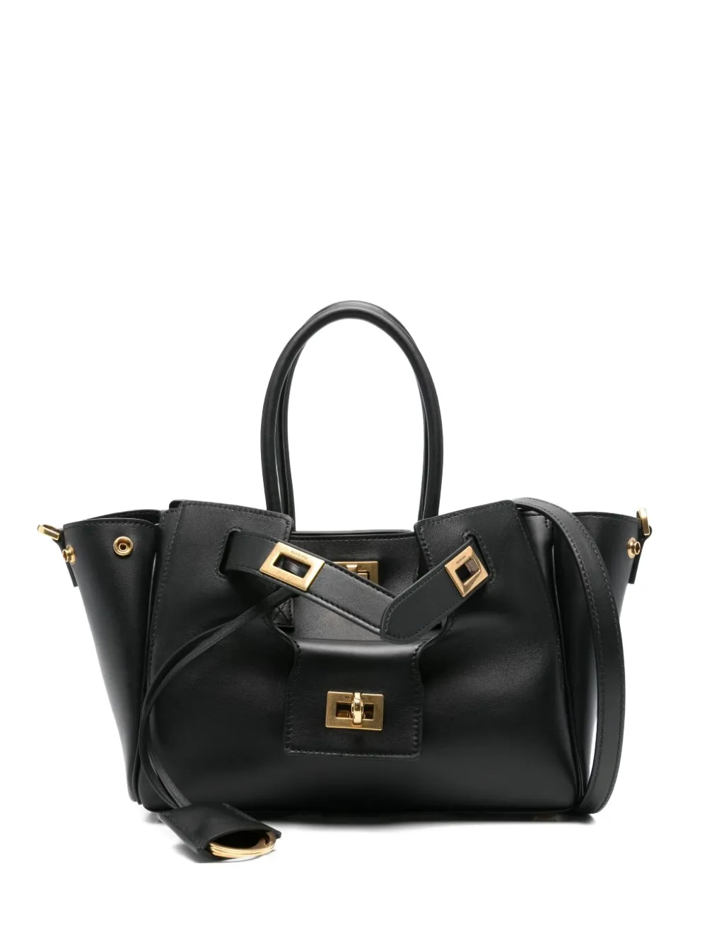 Balenciaga Bel Air kleine leren shopper met gespsluiting Zwart