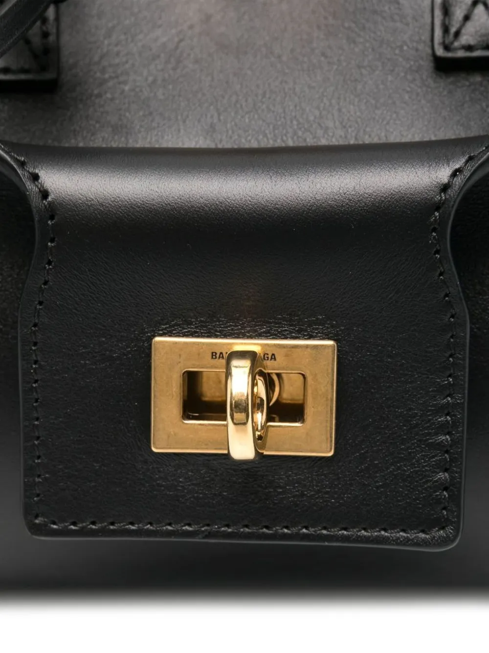 Balenciaga Bel Air kleine leren shopper met gespsluiting Zwart