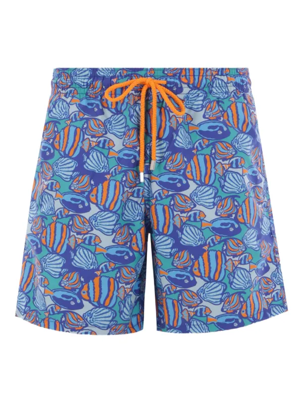 Vilebrequin Fishy Vibes Print Swim Shorts Blue FARFETCH IN