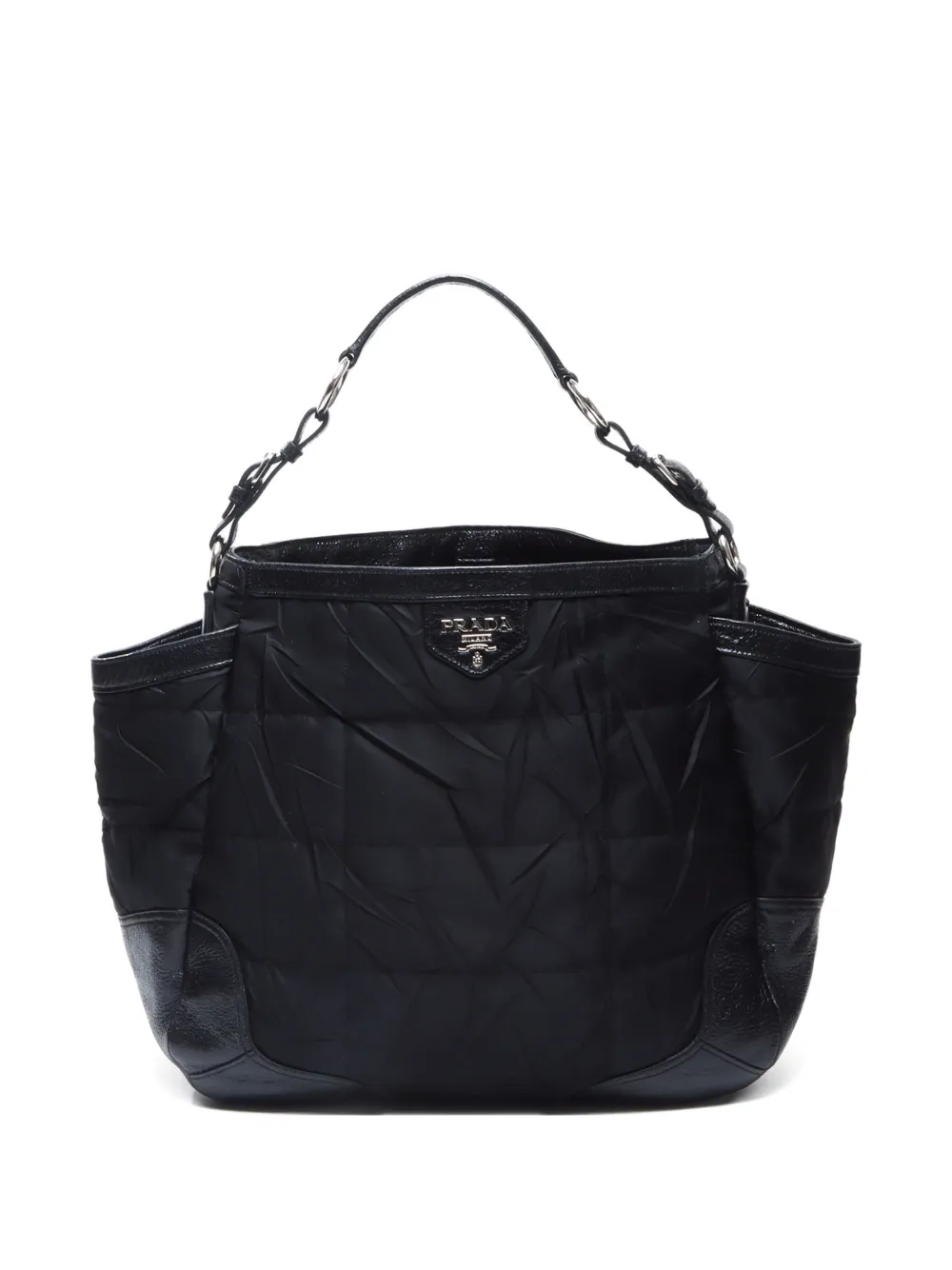 Prada Pre-Owned 2000-2020s キルティング パネル ショルダーバッグ - ブラック Prada Pre-Owned 2000-2020s キルティング パネル ショルダーバッグ - ブラック