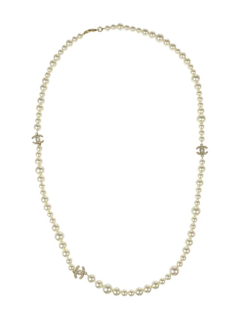 CHANEL Pre-Owned 2010 artificial-pearl rhinestone necklace