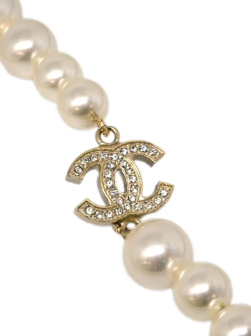 CHANEL Pre-Owned 2010 artificial-pearl rhinestone necklace | Image 2