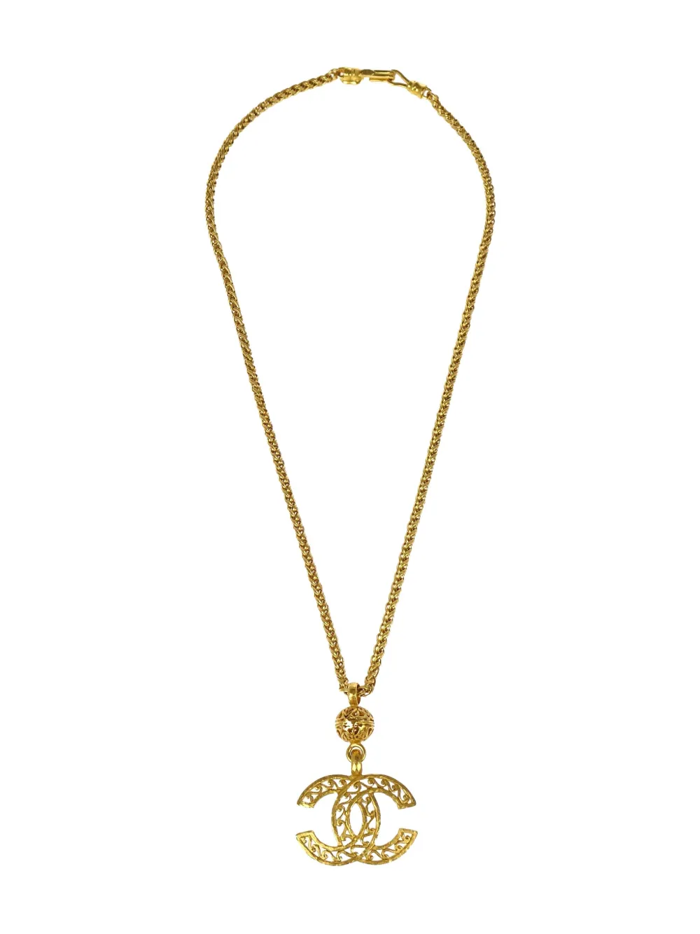 CHANEL Pre-Owned collier à pendentif CC Chain (1995) | or | Image 1