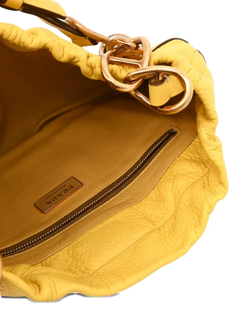 Pre-owned Prada 1990-2000s Chain Shoulder Bag In Yellow