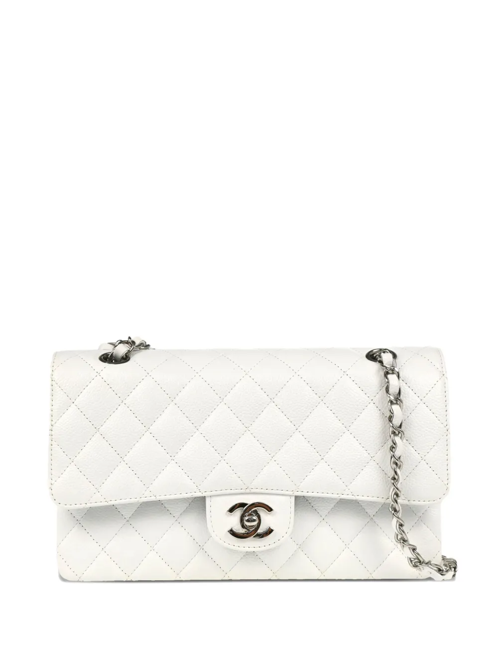 CHANEL Pre-Owned 2006 ミディアム ダブルフラップ ショルダーバッグ - ホワイト CHANEL Pre-Owned 2006 ミディアム ダブルフラップ ショルダーバッグ - ホワイト