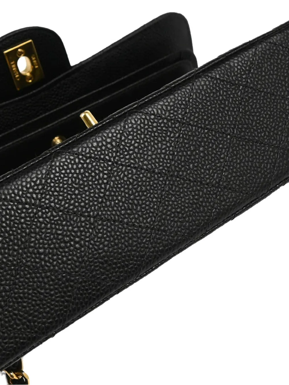 Pre-owned Chanel 2002 Small Classic Double Flap Shoulder Bag In Black