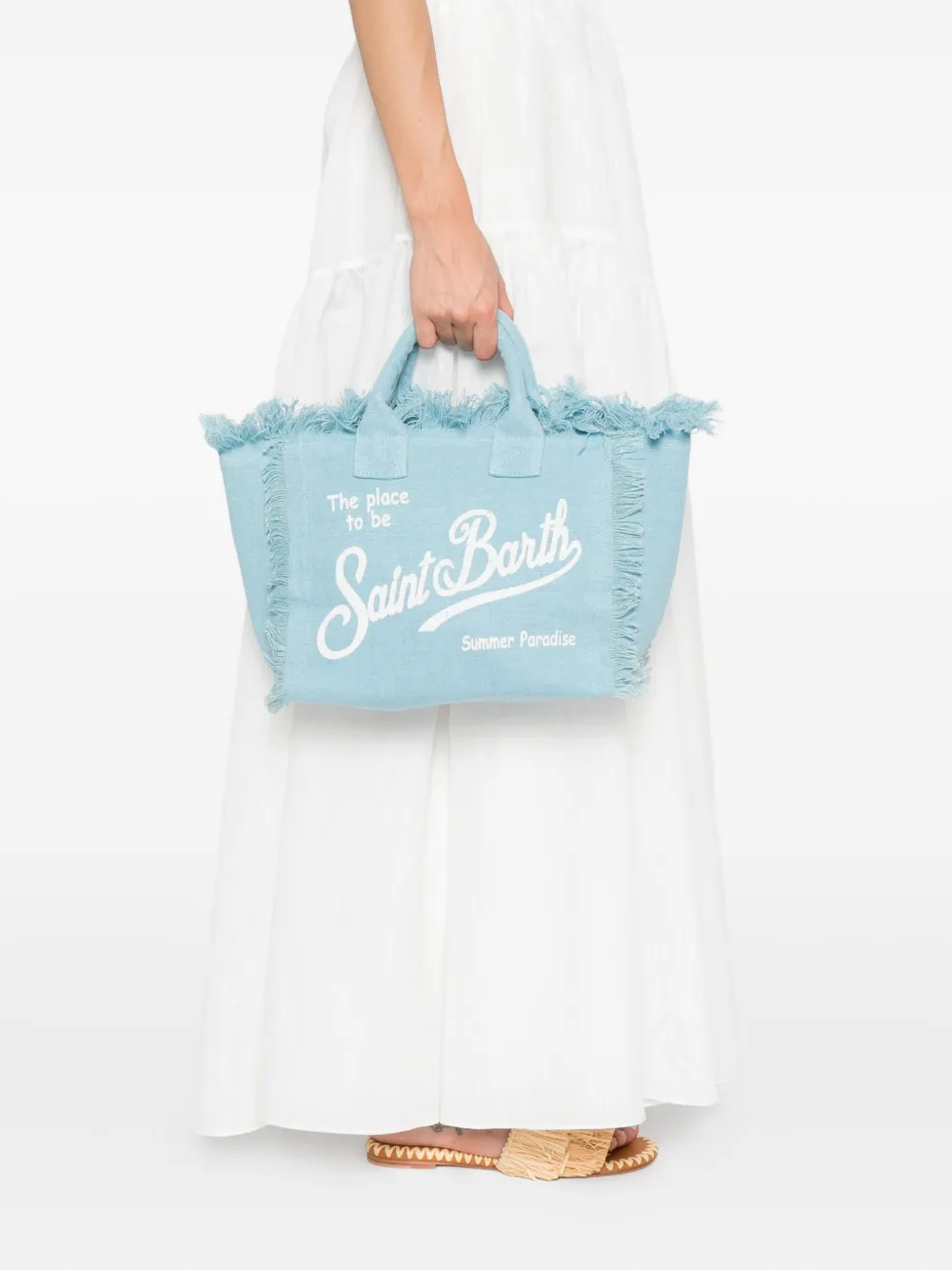 MC2 Saint Barth Colette fringed tote bag Blauw