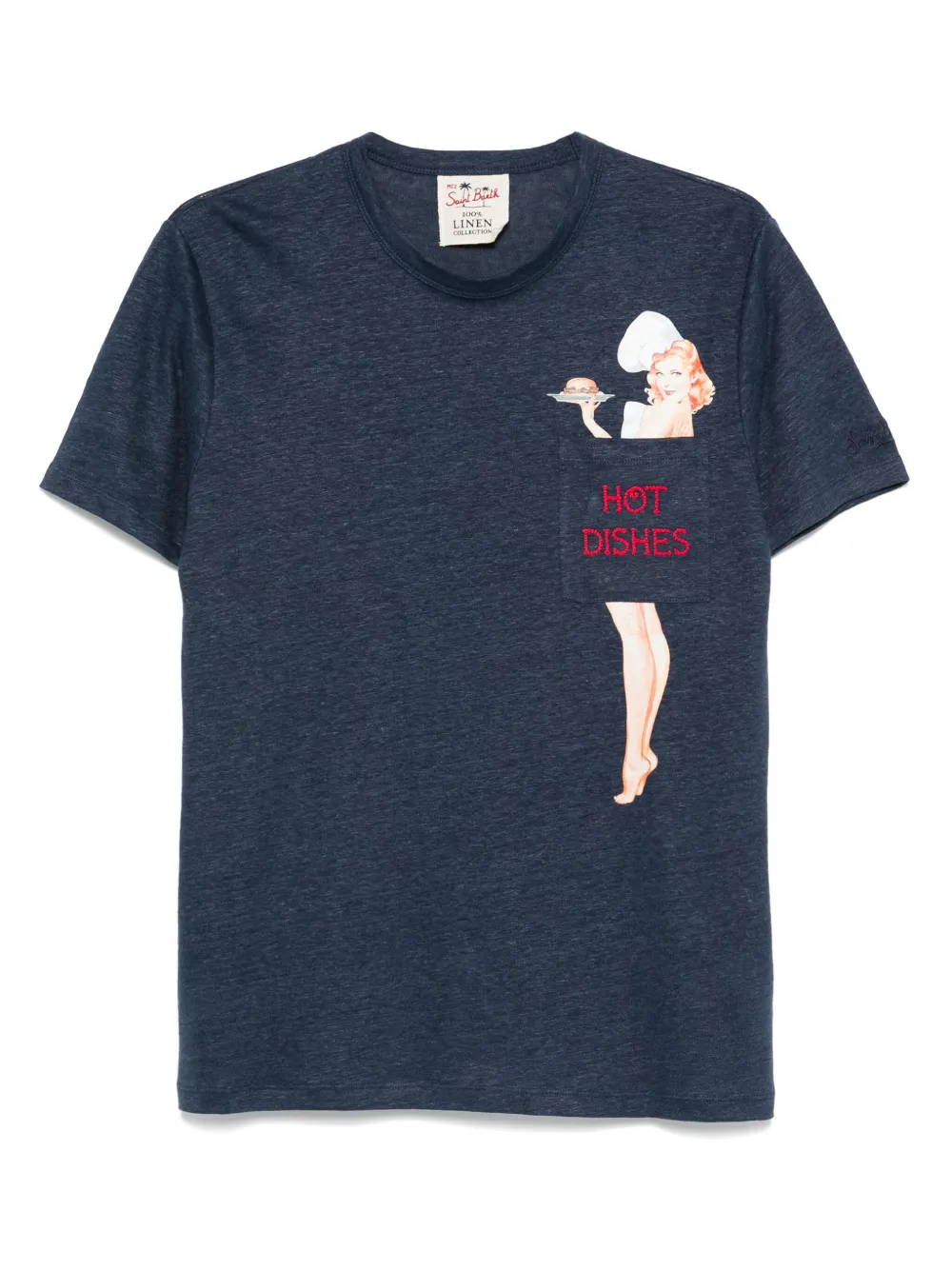 MC2 Saint Barth Hot Dishes linen T-shirt Blauw