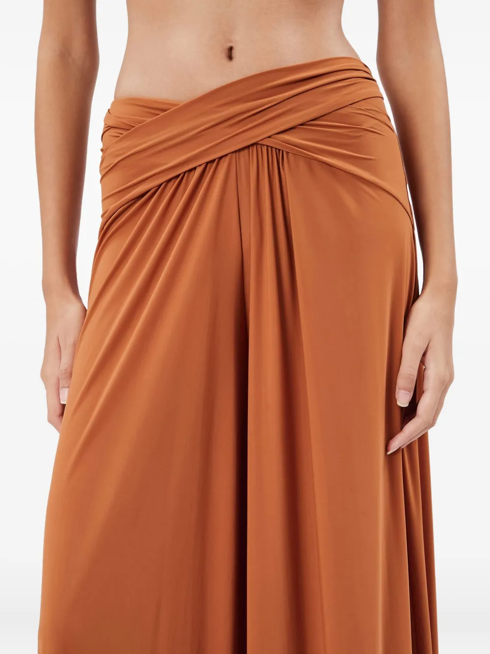 Amazuìn Broek met gekruiste taille Bruin