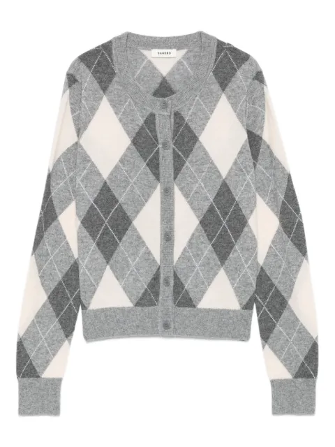 SANDRO argyle-pattern ribbed cardigan