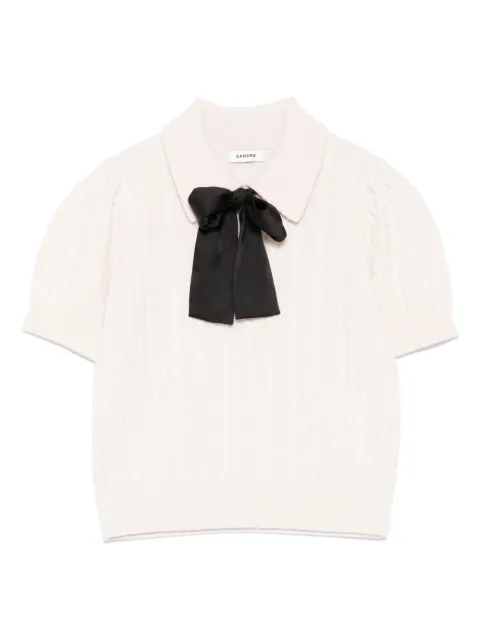 SANDRO virgin wool-blend polo shirt