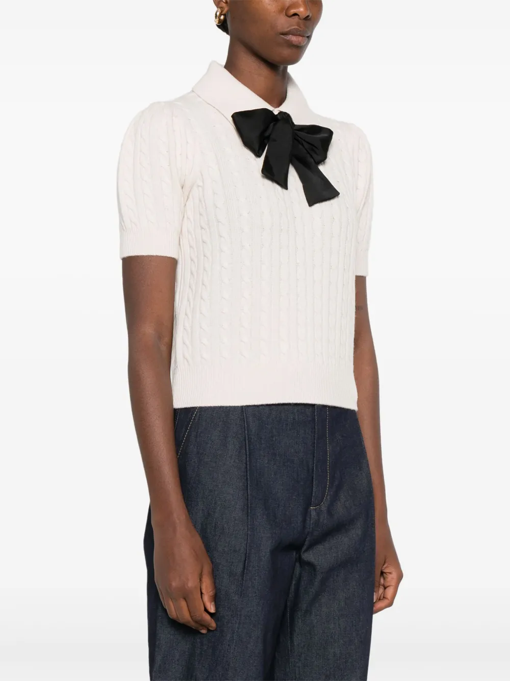 SANDRO Poloshirt van scheerwolblend Beige