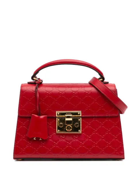 Gucci Pre-Owned 2016-2024 Small Guccissima Padlock satchel