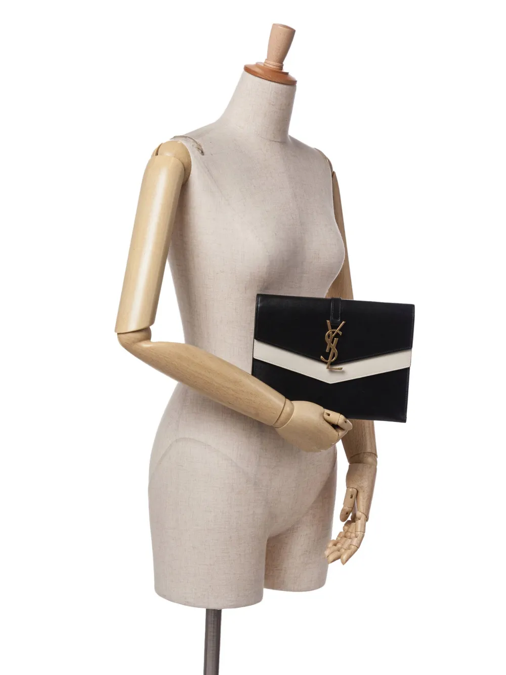 Saint Laurent Pre-Owned 2019 Bicolor Smooth Calfskin Monogram Sulpice Clucth clutch bag | Pre-Owned | Image 2