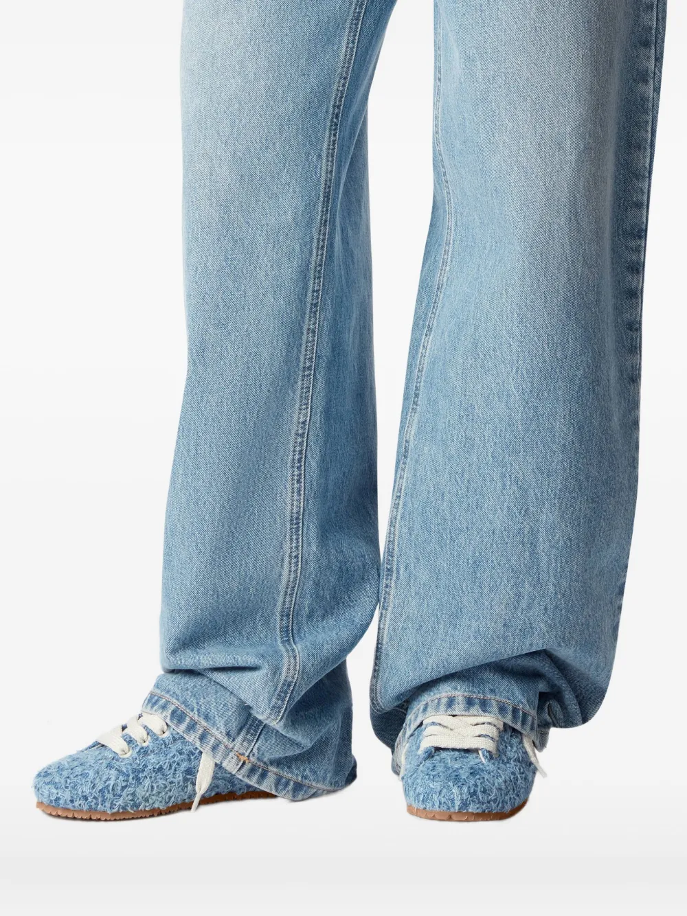 Axel Arigato Tact frayed-denim lace-up sneakers Blue