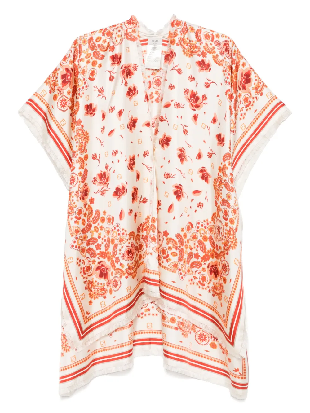 FENDI bandana-print poncho | Neutrals | Image 1