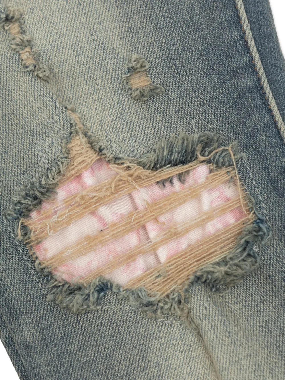 AMIRI KIDS Gerafelde jeans met lichte wassing Blauw