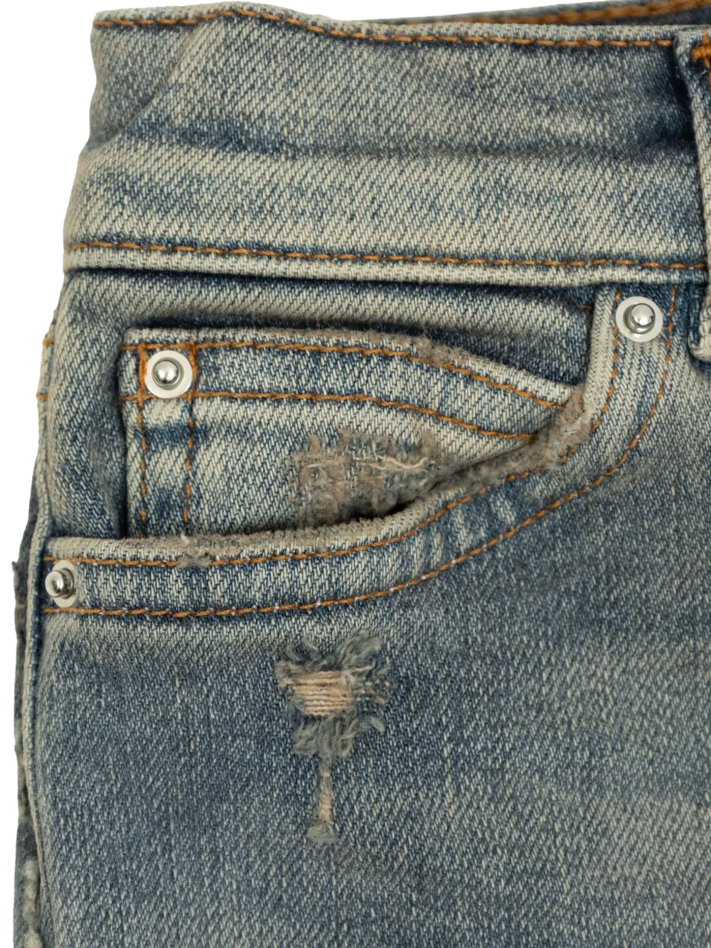 AMIRI KIDS Gerafelde jeans met lichte wassing Blauw