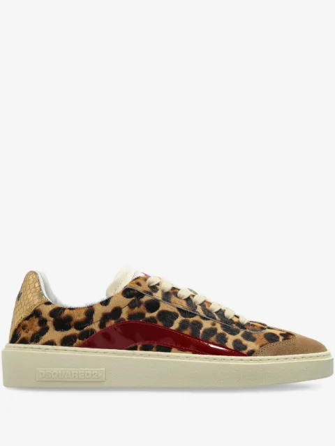 DSQUARED2 leopard-print leather sneakers