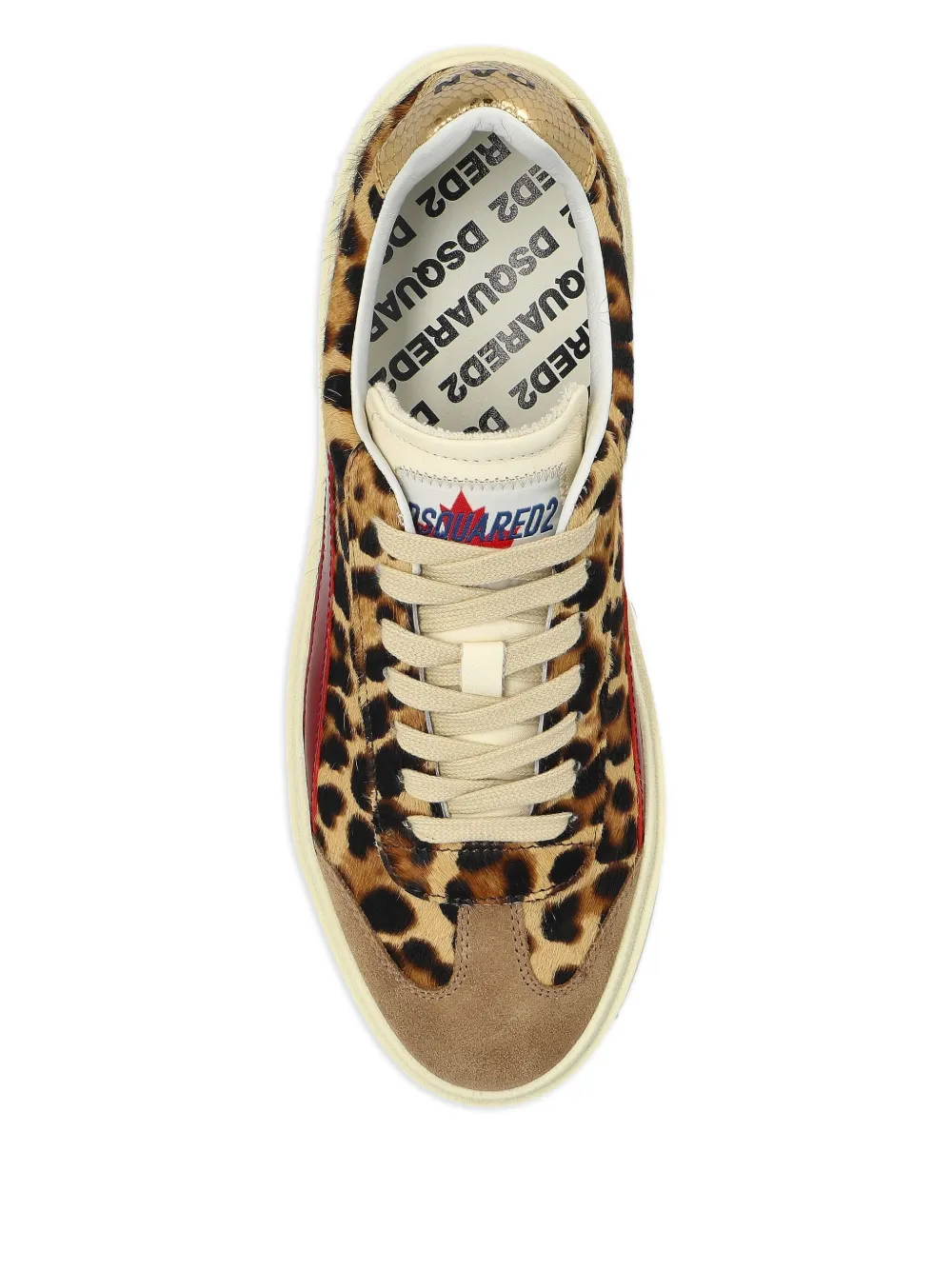 DSQUARED2 leopard-print leather sneakers Brown