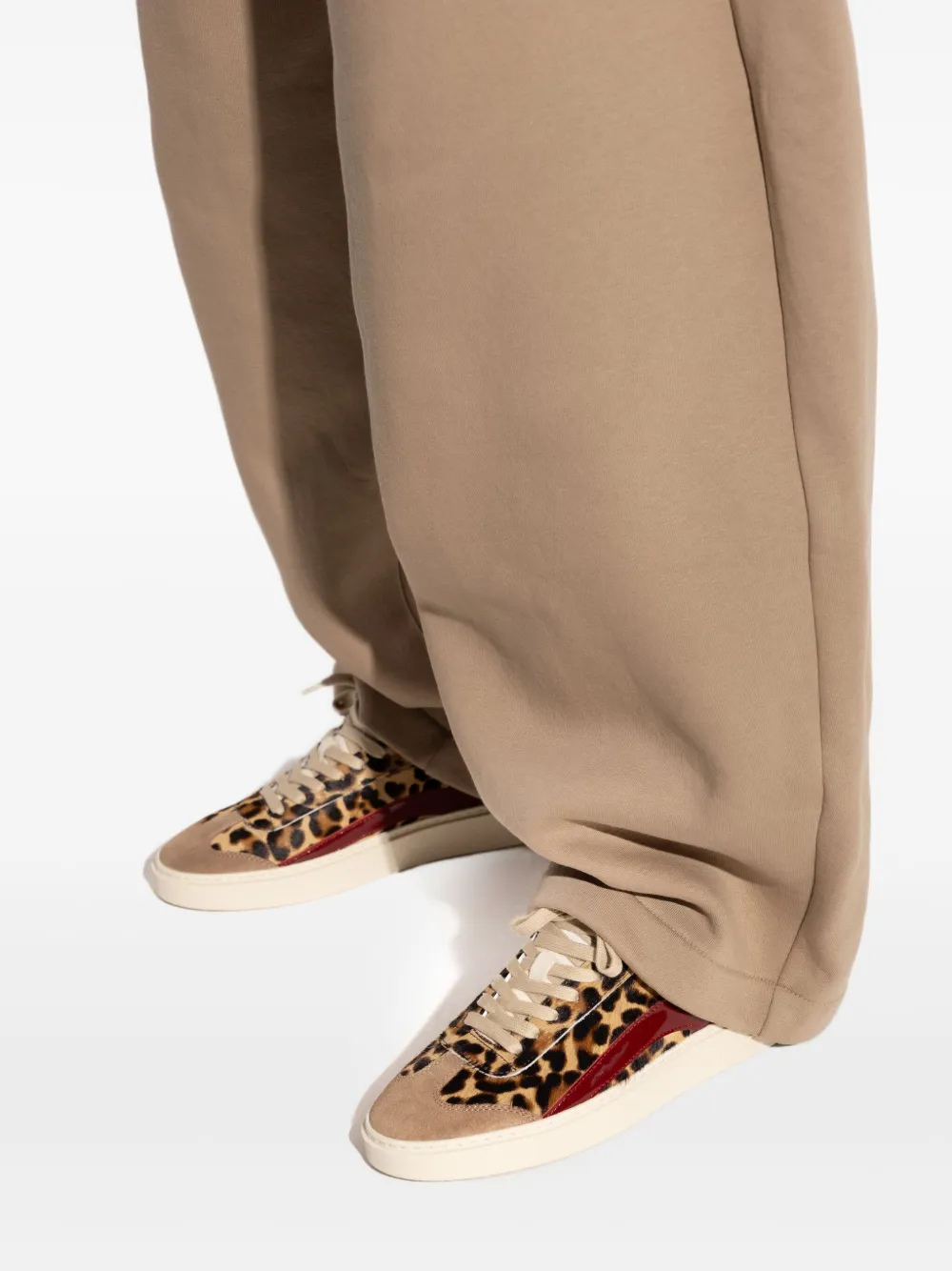 DSQUARED2 leopard-print leather sneakers Brown