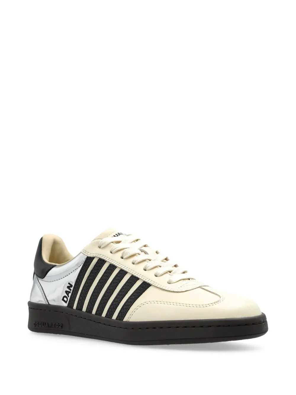 DSQUARED2 Leren sneakers met vlakken - Beige