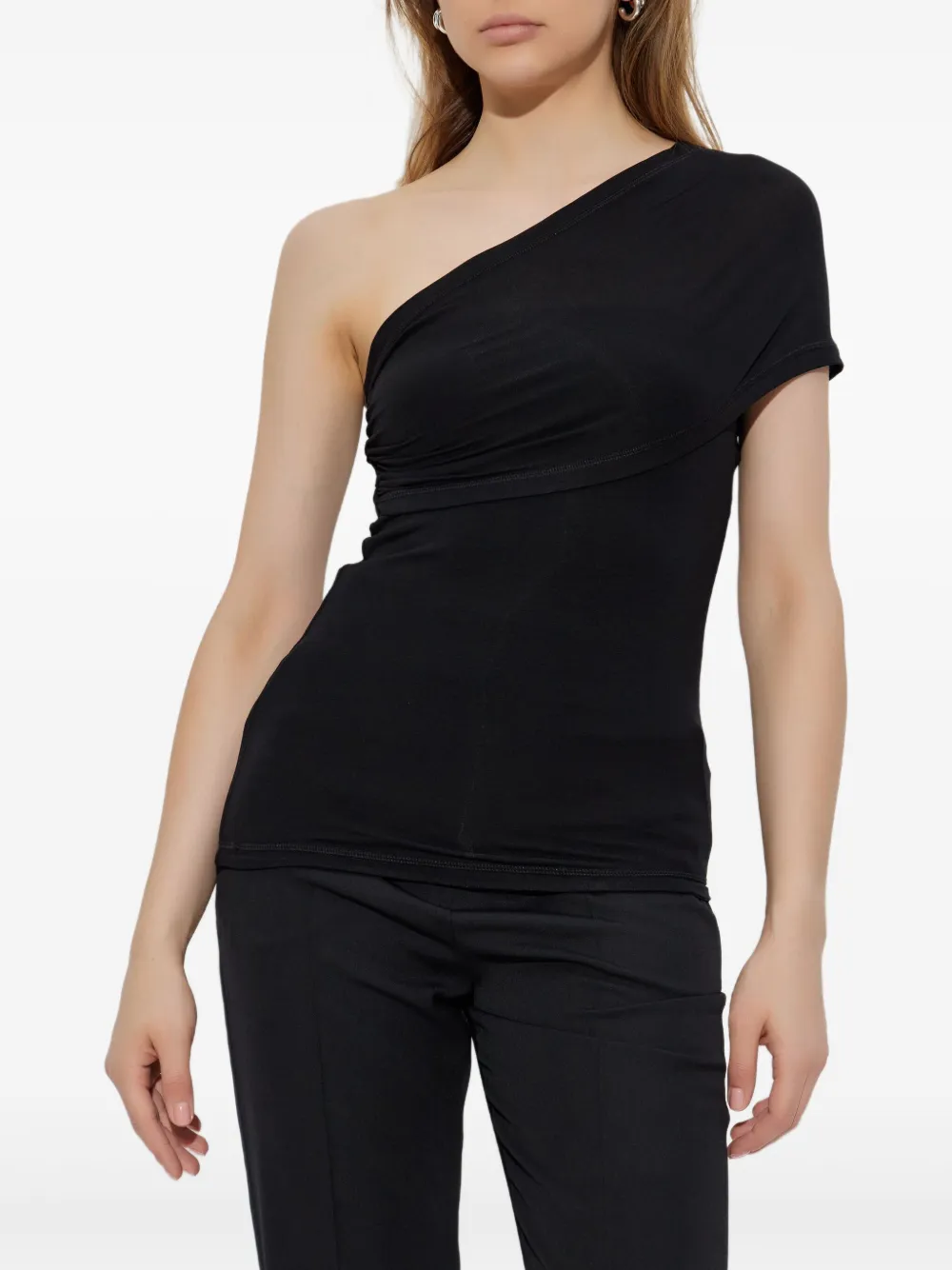 Helmut Lang Asymmetrische top Zwart