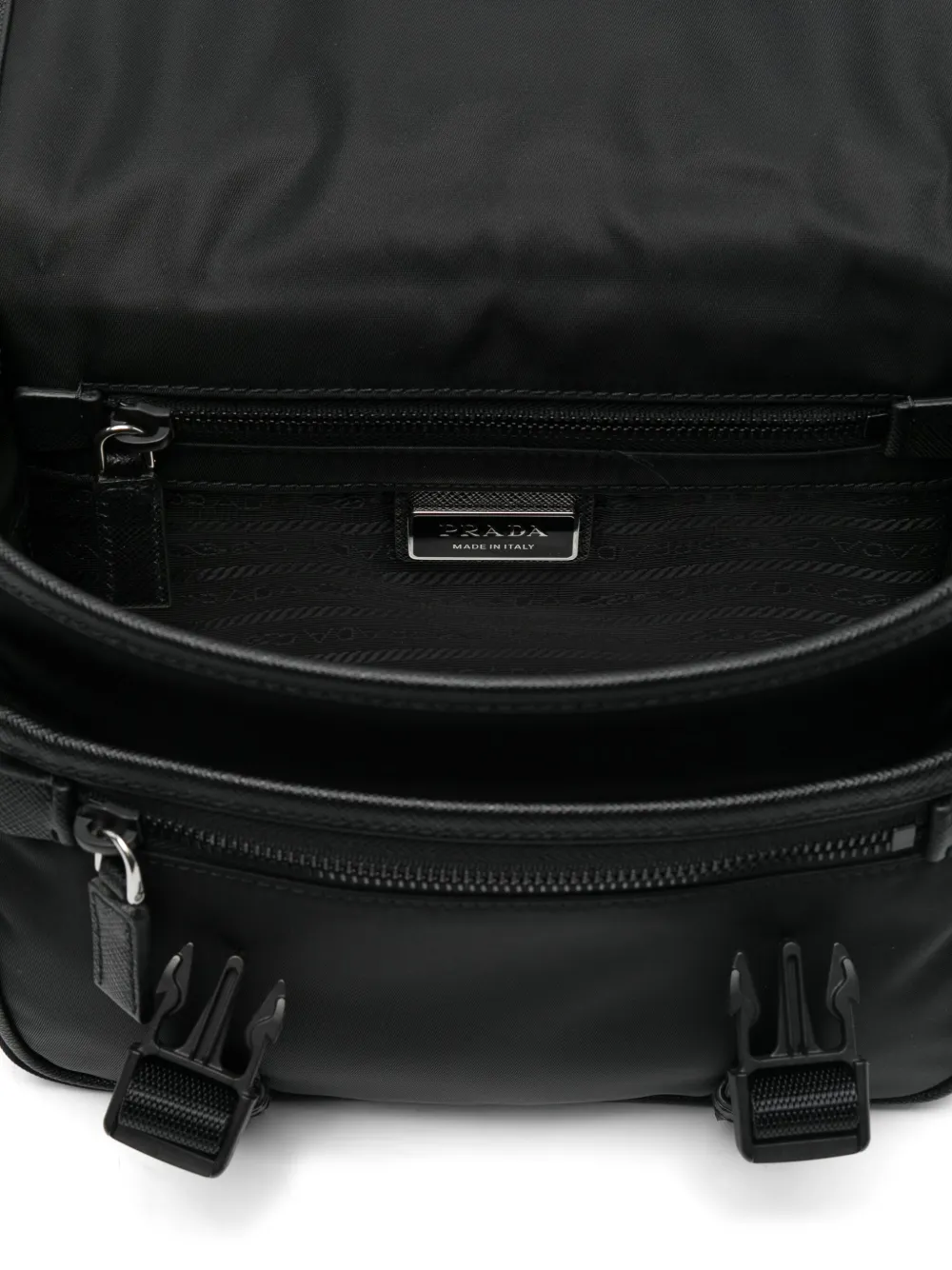 Prada Triangel schoudertas met logo Zwart
