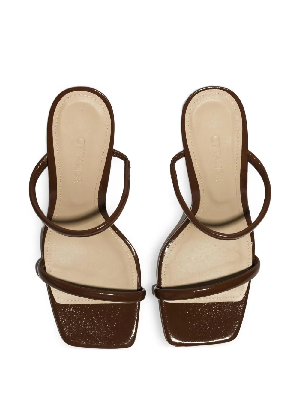 Ottange Lotus sculptural heel sandals Brown
