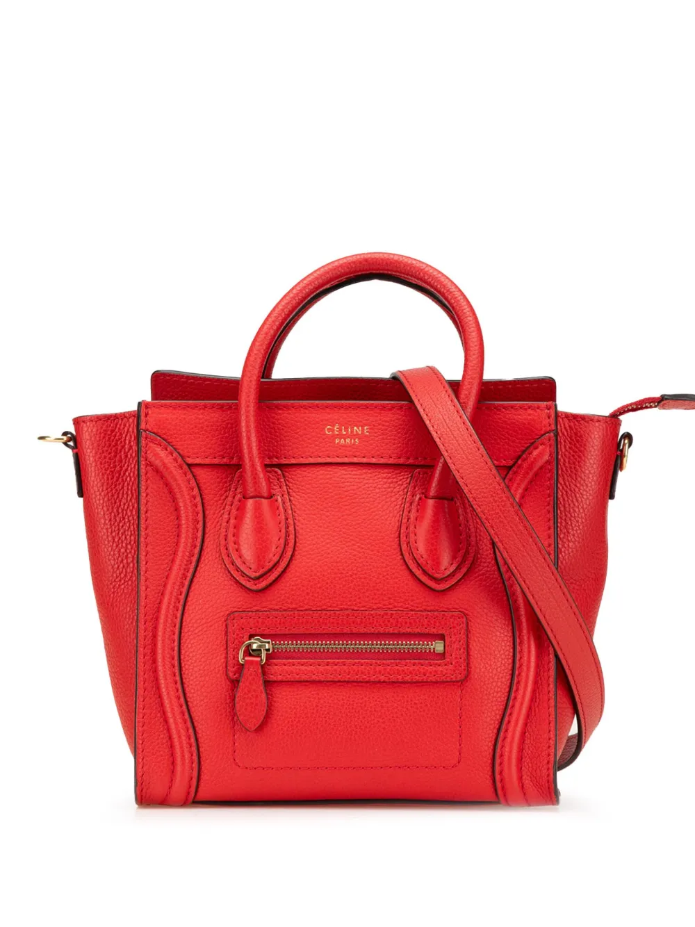 Céline Pre-Owned 2012 ナノ レザー ラゲージ トート サッチェルバッグ - レッド Céline Pre-Owned 2012 ナノ レザー ラゲージ トート サッチェルバッグ - レッド