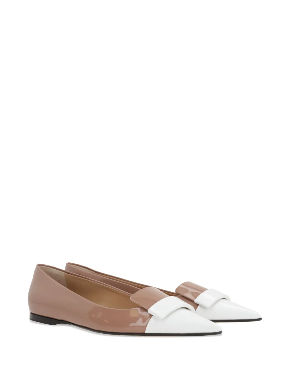Sergio Rossi two-tone ballet flats - Beige
