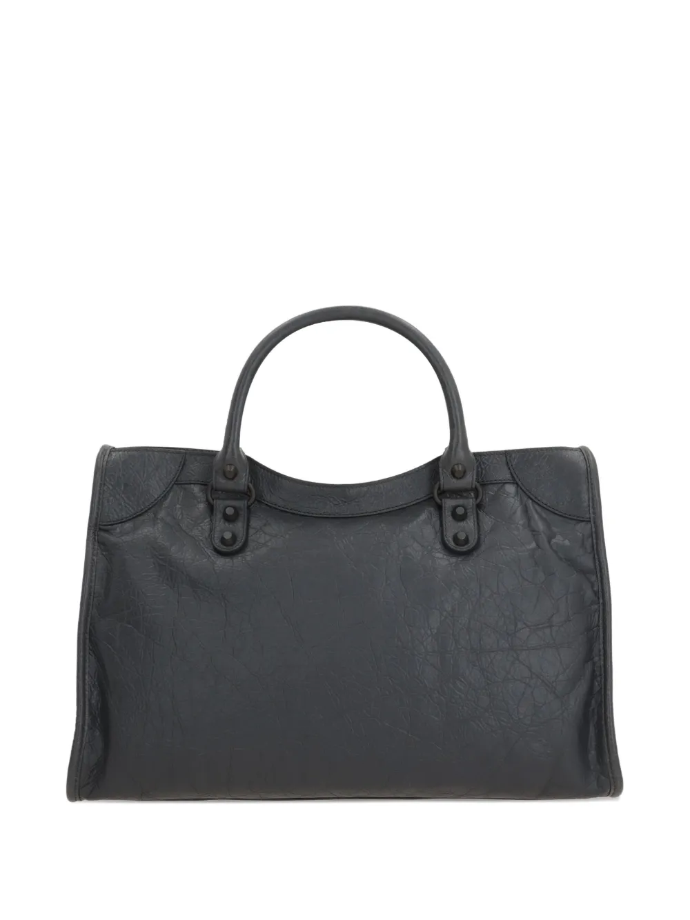 Balenciaga Le City stud-embellished leather tote bag Grijs