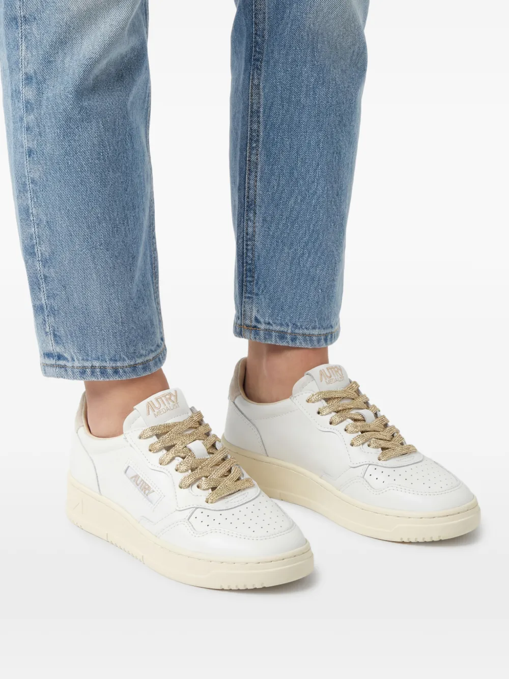 Autry Medalist leren low-top sneakers Wit