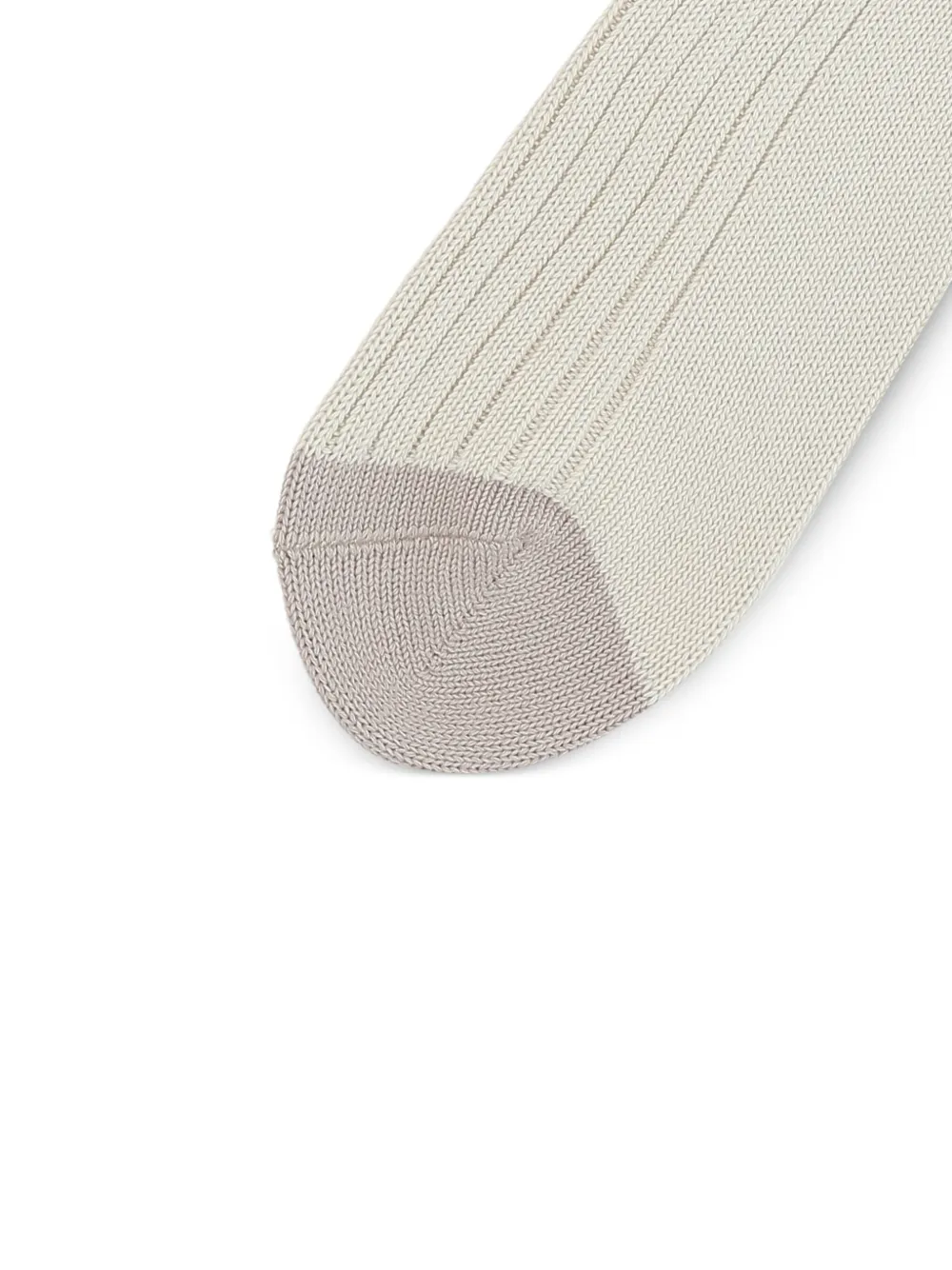Brunello Cucinelli Gestreepte katoenen sokken Beige