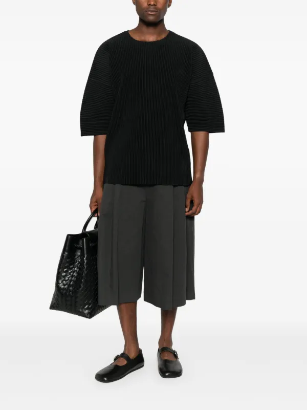 Homme Plissé Issey Miyake プリーツ Tシャツ | ブラック | FARFETCH JP