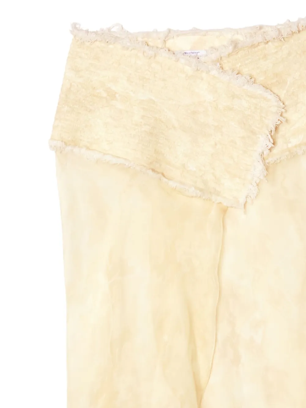 Off-White frayed silk asymmetric midi skirt - Geel