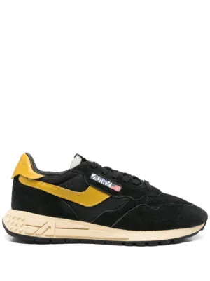 Autry Reelwind Low Sneakers In Black Nylon And Suede | Black