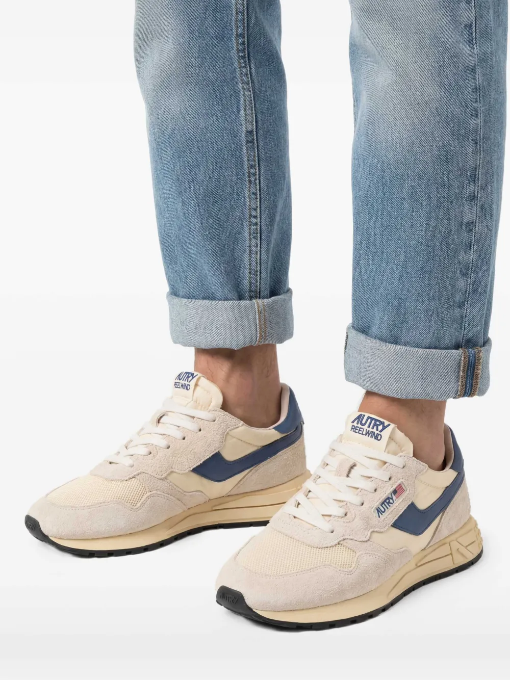 Autry Reelwind low sneakers in nylon suede and leather | Neutrals | Image 1