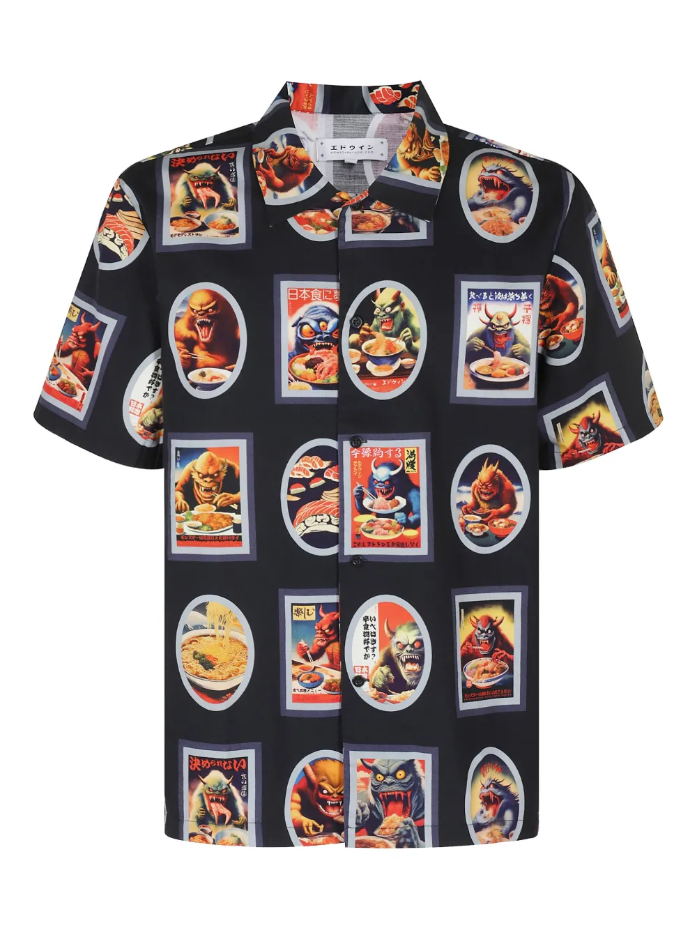 Edwin Hara Hachi graphic-print short-sleeve shirt | Black | Image 1