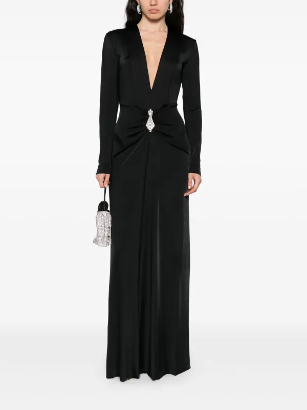 Victoria Beckham long-sleeved Maxi Dress | Black | FARFETCH GE